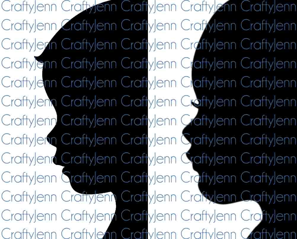 One Little Girl & One Little Boy Silhouette Vinyl Decal