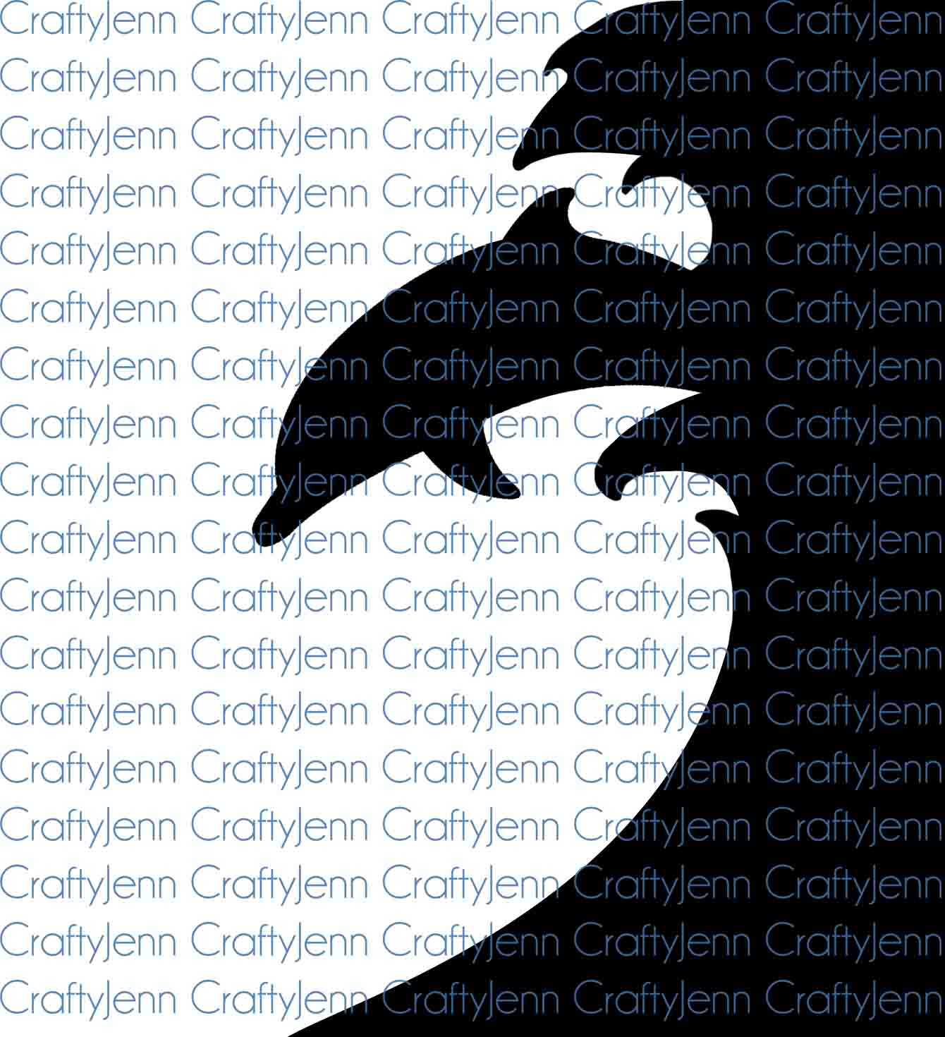 Dolphin in Wave Silhouette Vinyl Decal