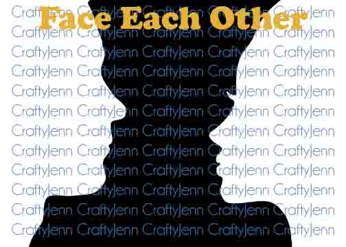 Female and Male Face Silhouette Vinyl Decal