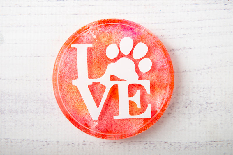 Pet Love Vinyl Application for Resin Coasters (Set of 4)